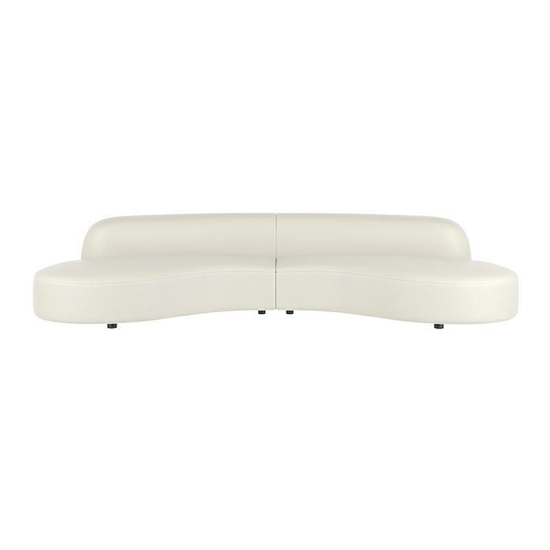 Seats 5 Symmetrical Curved Corner Sectional in Cream for Living Space, 110.2"L x 41.3"W x 27.6"H, Tech Cloth