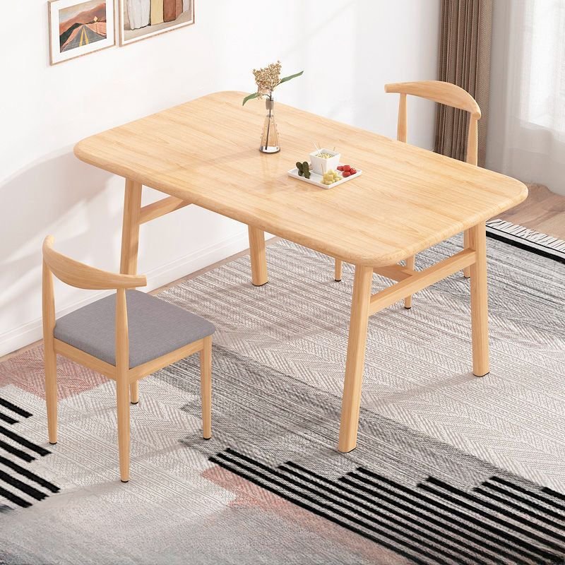 3 Piece Reclaimed Wood Tabletop Dining Table Set in Natural Color, Table & Chair(s), Wood Color, 47.2"L x 23.6"W x 29.5"H