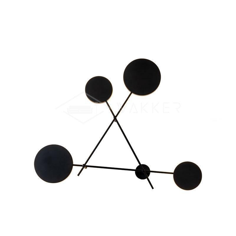 Black Lride Wall Lamp, 83cm in Diameter and 65cm in Height (x2), Emitting Cold White Light