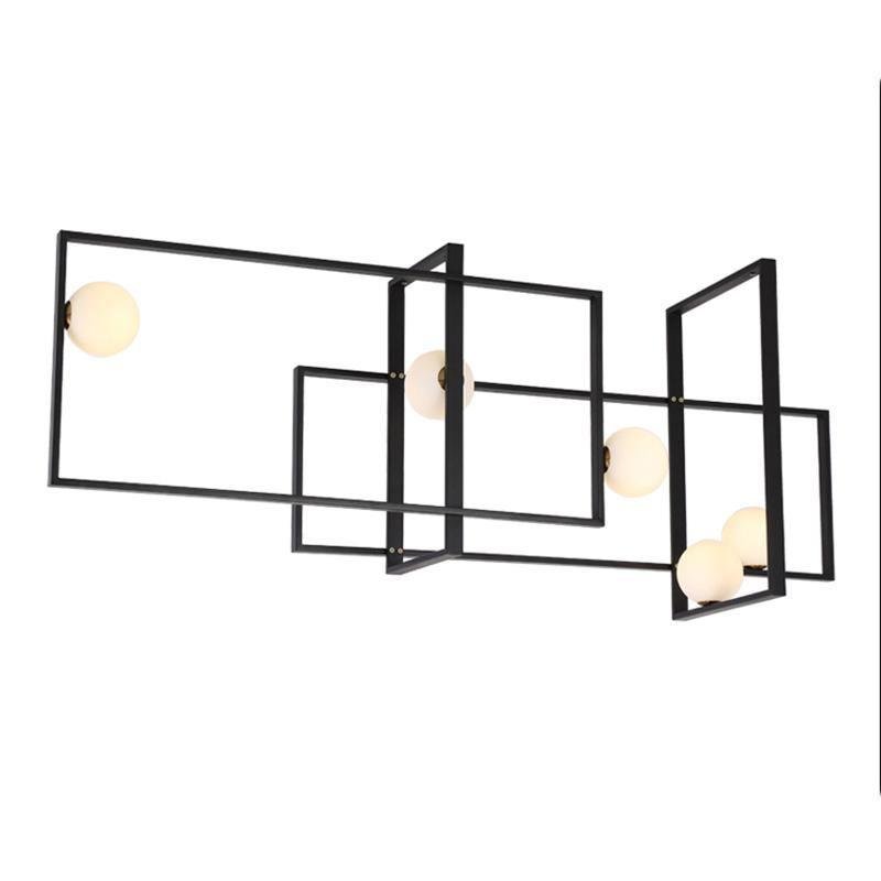 Black Mondrian Glass Ceiling Light in dimensions of L 47.2″ x W 13.8″ x H 19.7″ or L 120cm x W 35cm x H 50cm