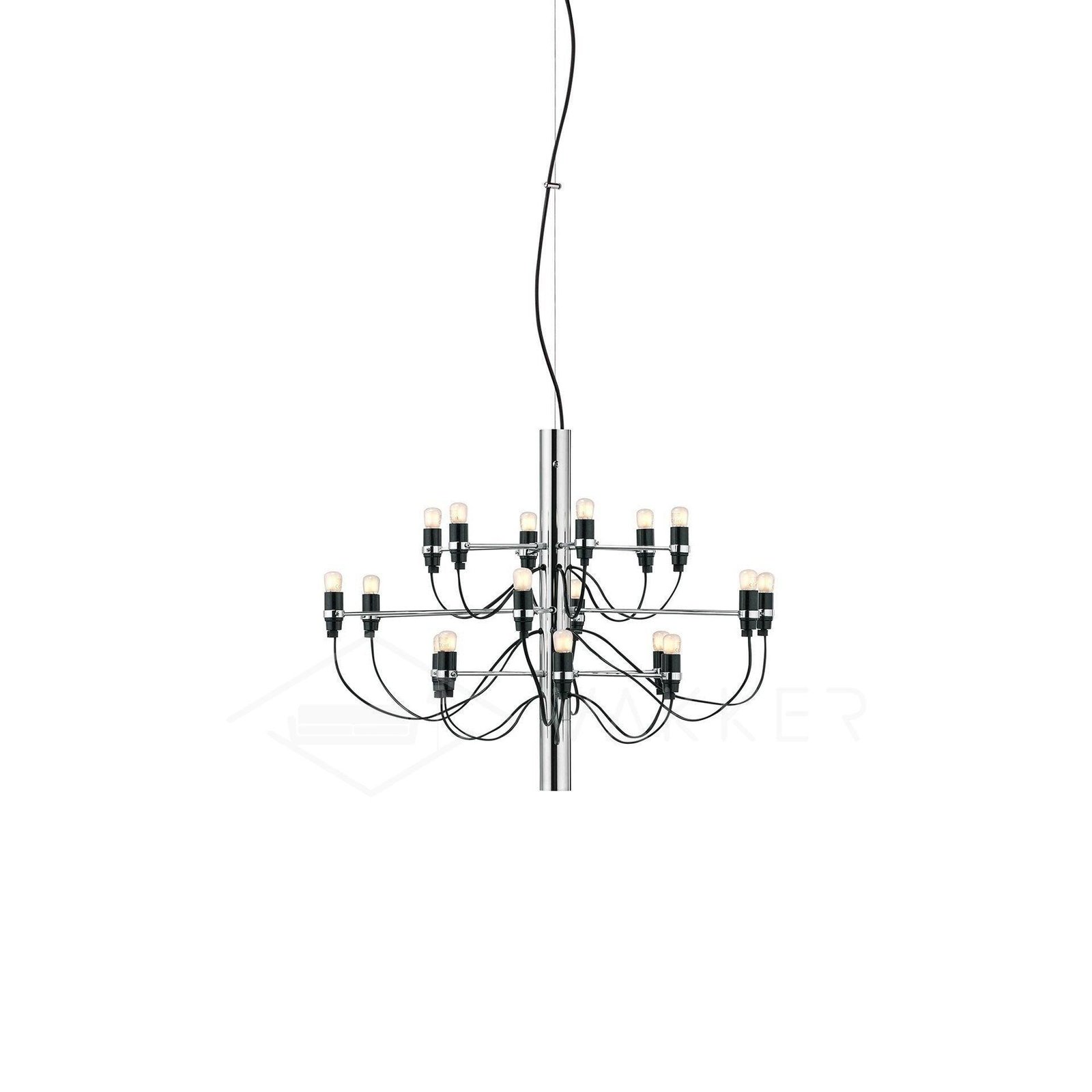 18-headed Suspension Lamp - 2097 Style: Diameter 21.7 inches x Height 15.7 inches, or 55cm x 40cm, in Chrome
