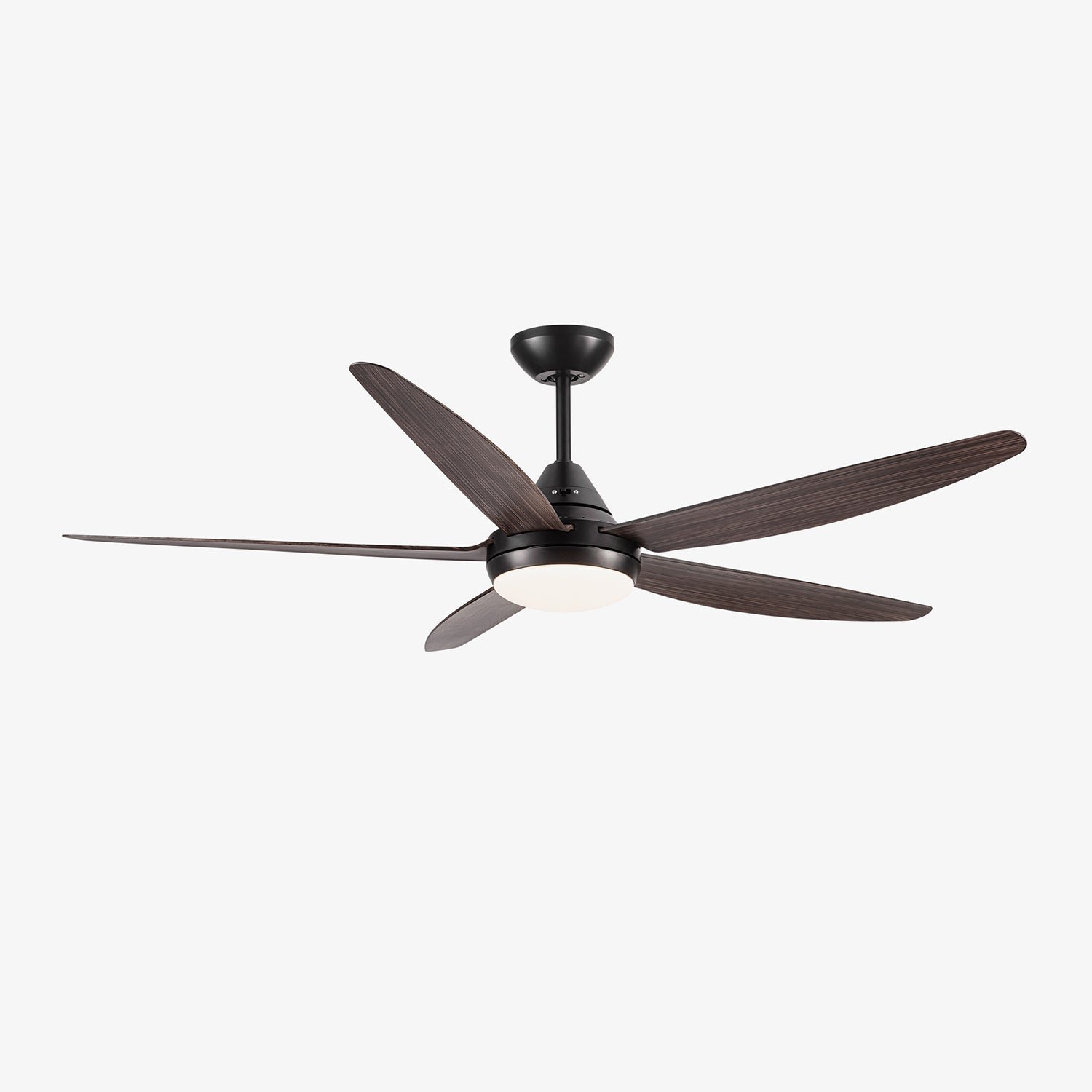 Ceiling Fan Light with ABS Blade, measuring 56″ in diameter and 13.8″ in height, in Black Brown color and operates on 110V.