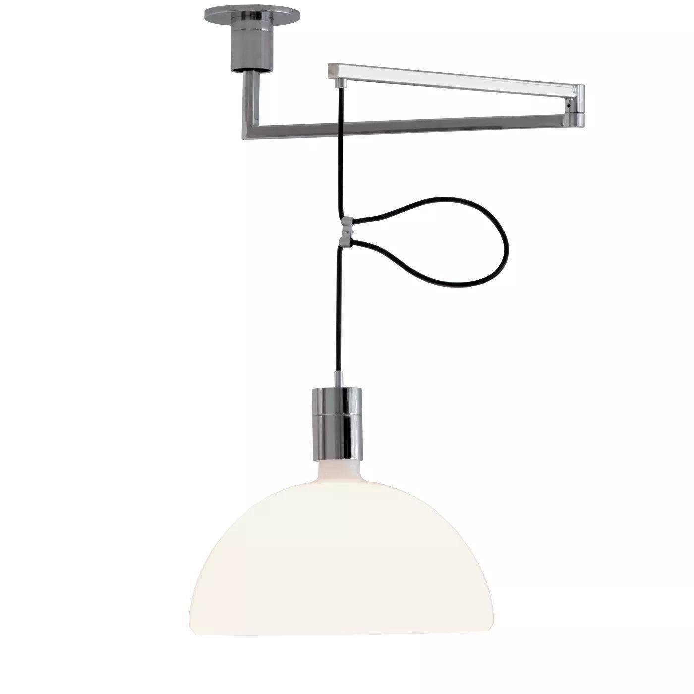 AS41C Pendant Light with a diameter of 13.8 inches (35cm), in a Chrome and White finish.