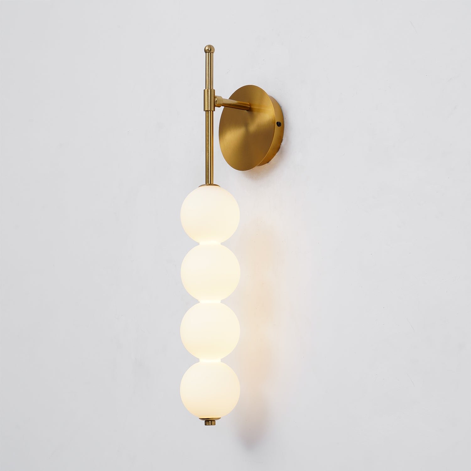 Abacus Wall Lamp - Gold and White, Cool White Light, 3.1 inches Diameter x 20.9 inches Height (8cm x 53cm)