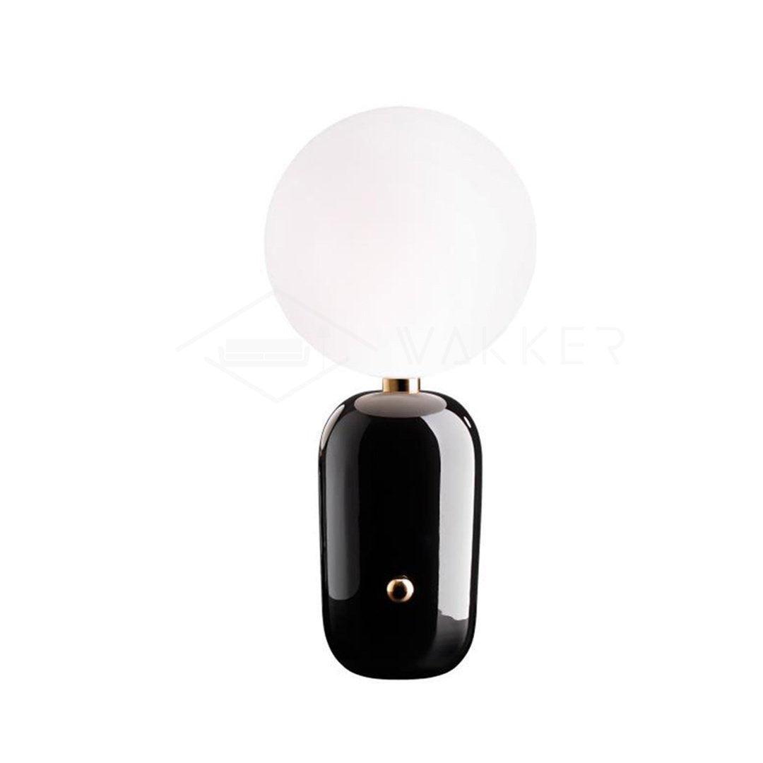 Black and White Aballs Table Lamp with a Diameter of 7.9 inches and Height of 15.7 inches, or 20cm Diameter and 40cm Height, Suitable for EU Plug.