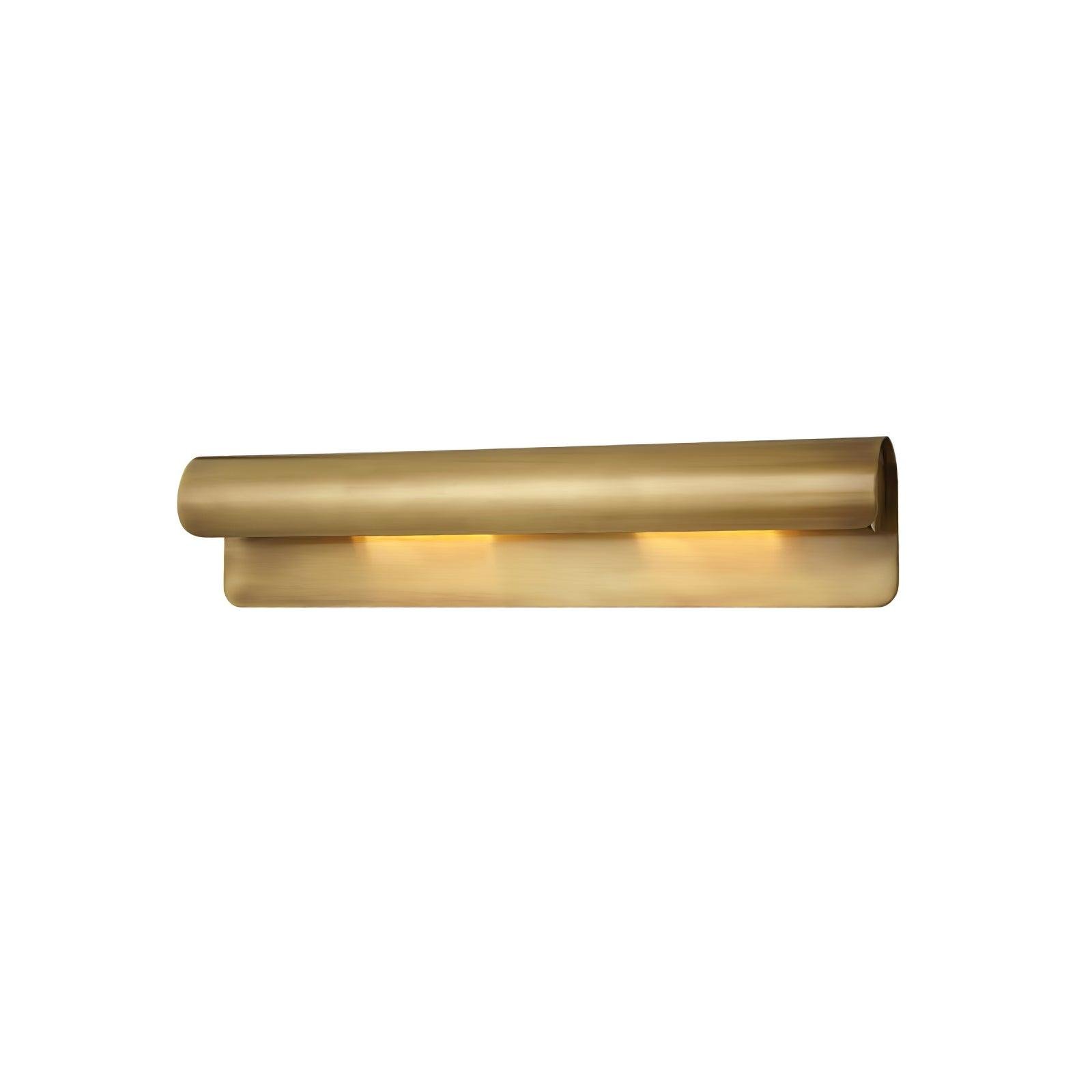 Accord Wall Sconces in Brushed Brass, Set of 2, with dimensions measuring L 19.7″ x W 4.3″ x H 5.1″.