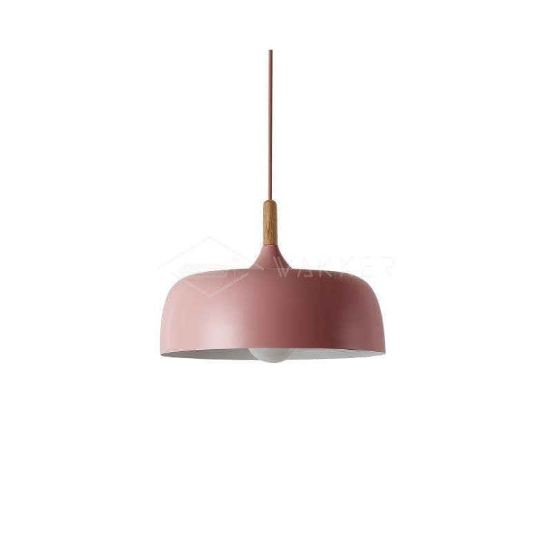 Acorn Pendant Light in Pink, with a diameter of 12.6" and a height of 9.8" (32cm x 25cm).