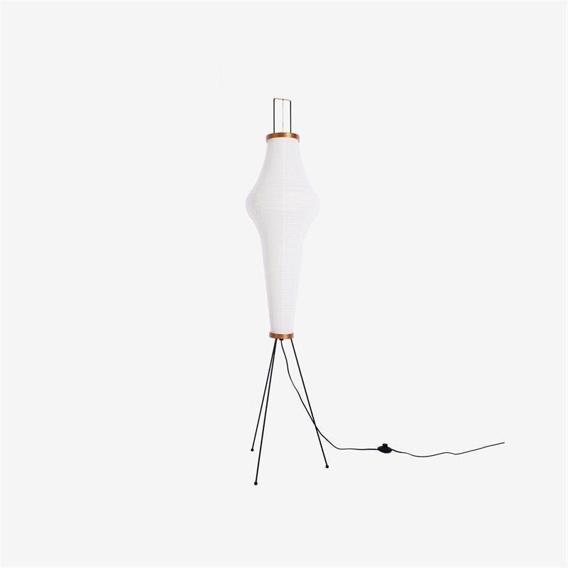 Akari 14A Rice Paper Floor Lamp: White, UK Plug, with Dimensions ∅ 13″ x H 63.7″ (Dia 33cm x H 162cm)