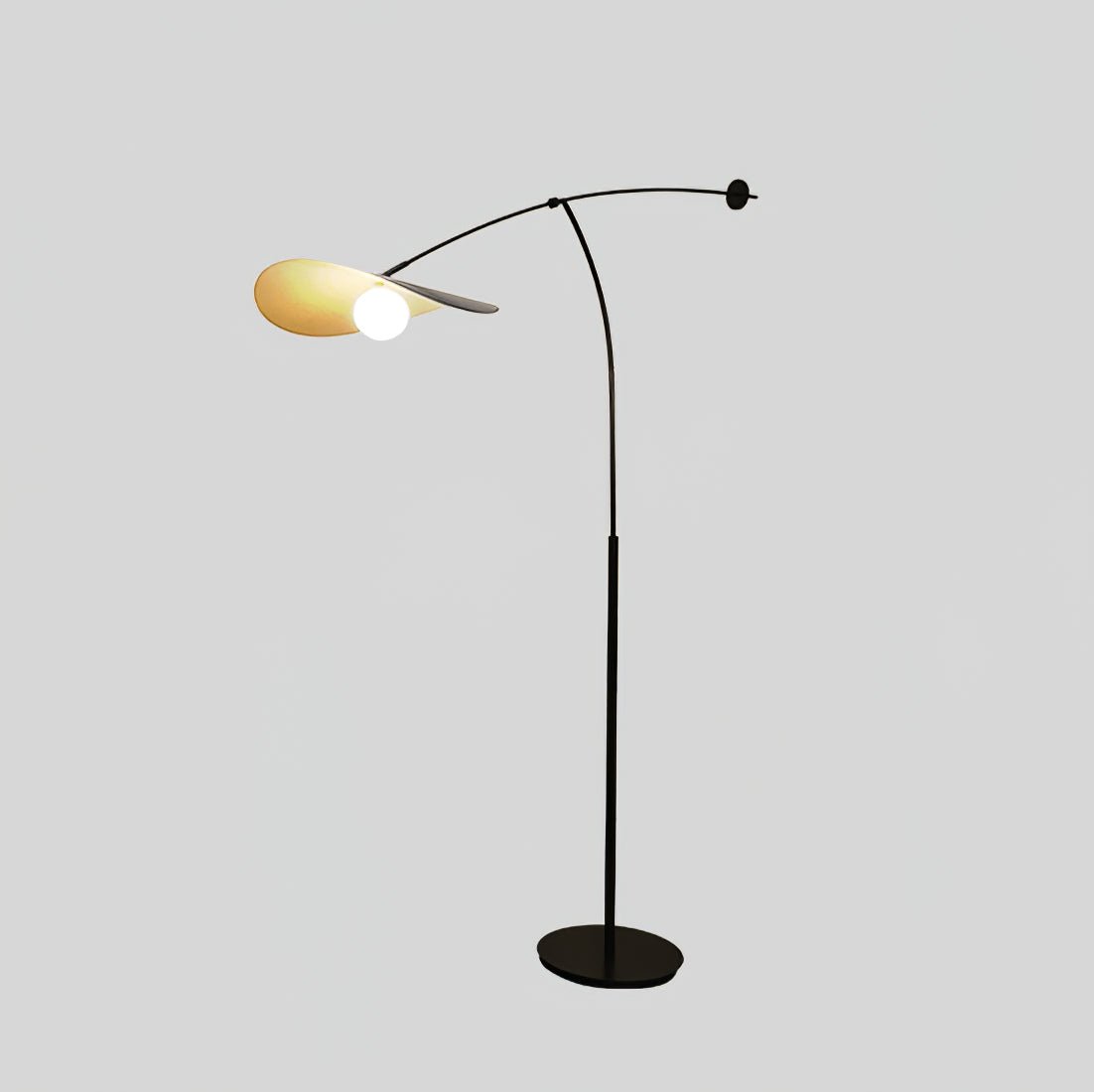 Floor Lamp Alonso, Dimensions: Width 47.2" x Height 62.9" (120cm x 160cm), Color: Black/Gold, Includes EU Plug.