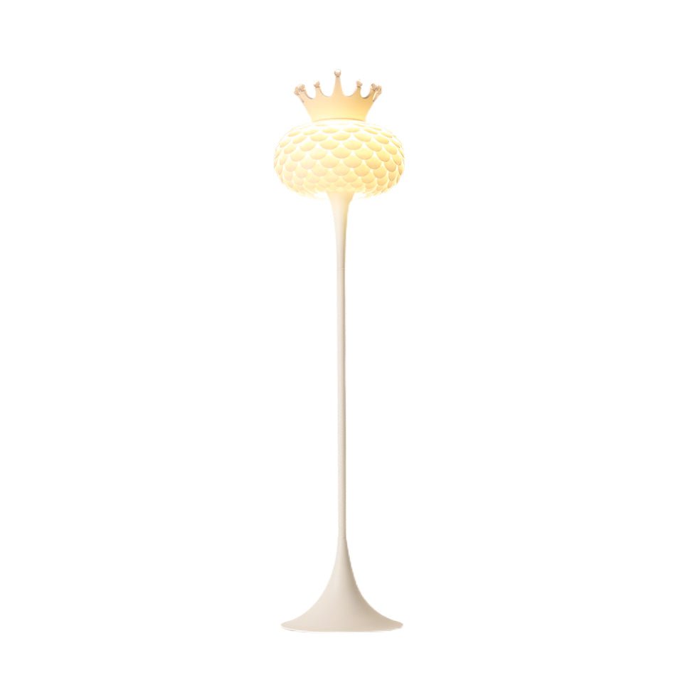 Aluvia Crown Floor Lamp in White with UK Plug, Diameter 14.9″ x Height 61.4″ (38cm x 156cm)