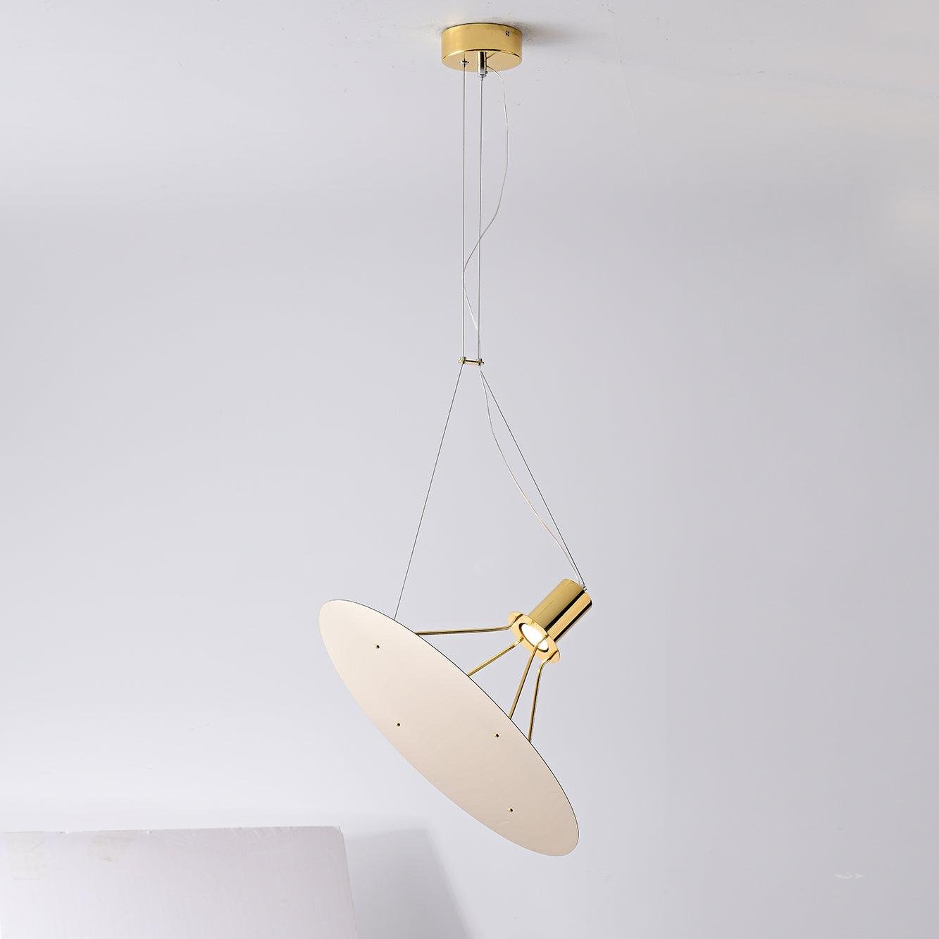 Gold Amisol Pendant Lamp with measurements of 31.5" x 15.7" (80cm in diameter and 40cm in height) and featuring Cool White illumination.
