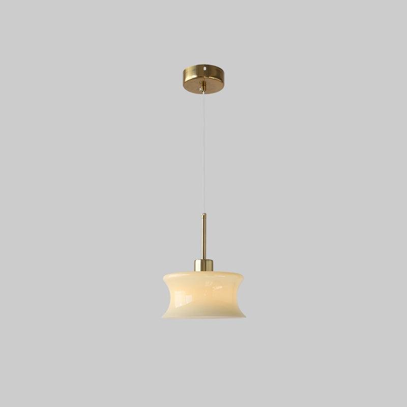 Anath Pendant Light in Gold and Beige with 7.9-inch Diameter and 9.4-inch Height (or 20cm x 24cm)