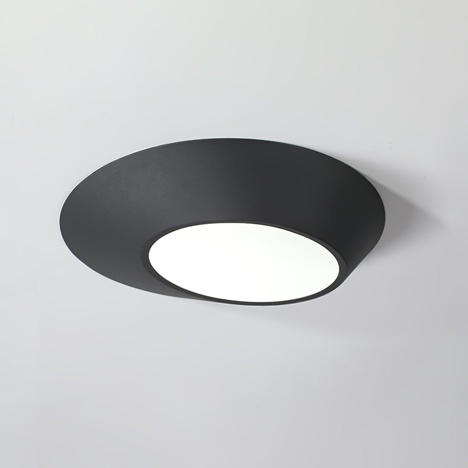 Black Cool Light Angled Ceiling Light, 19.7 inch diameter x 5.9 inch height (50cm x 15cm)