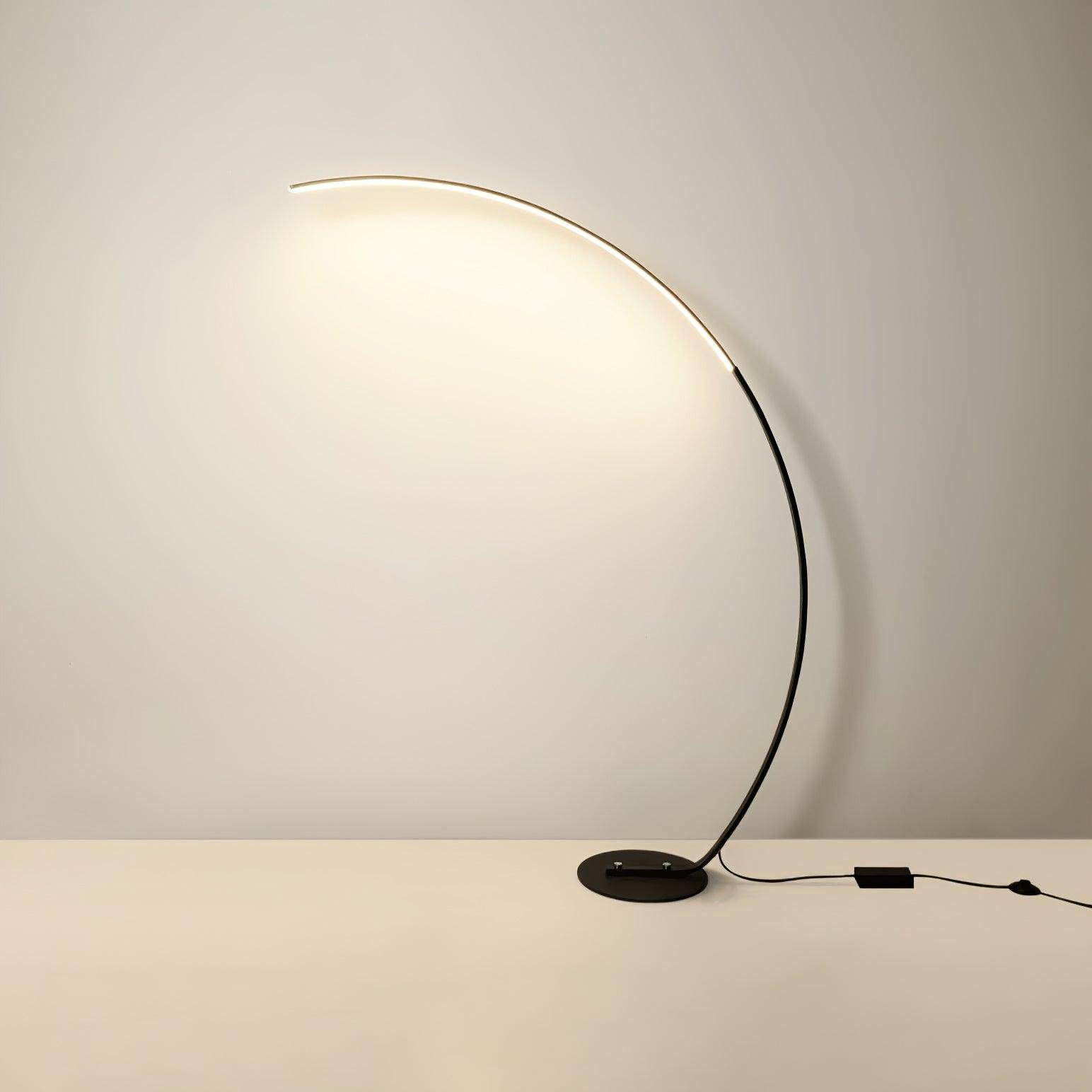 Black Arc Floor Lamp with Dimensions of 47.2″ (W) x 66.9″ (H) or 120cm (W) x 170cm (H), Equipped with EU Plug