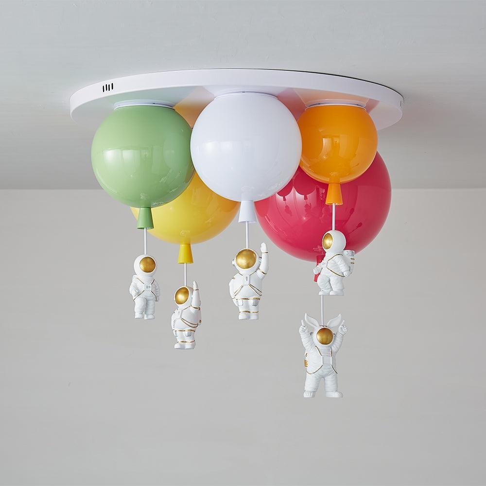 Model A: Astronaut Glossy Balloon Ceiling Lamp with 5 Heads, Diameter 27.6" (70cm)