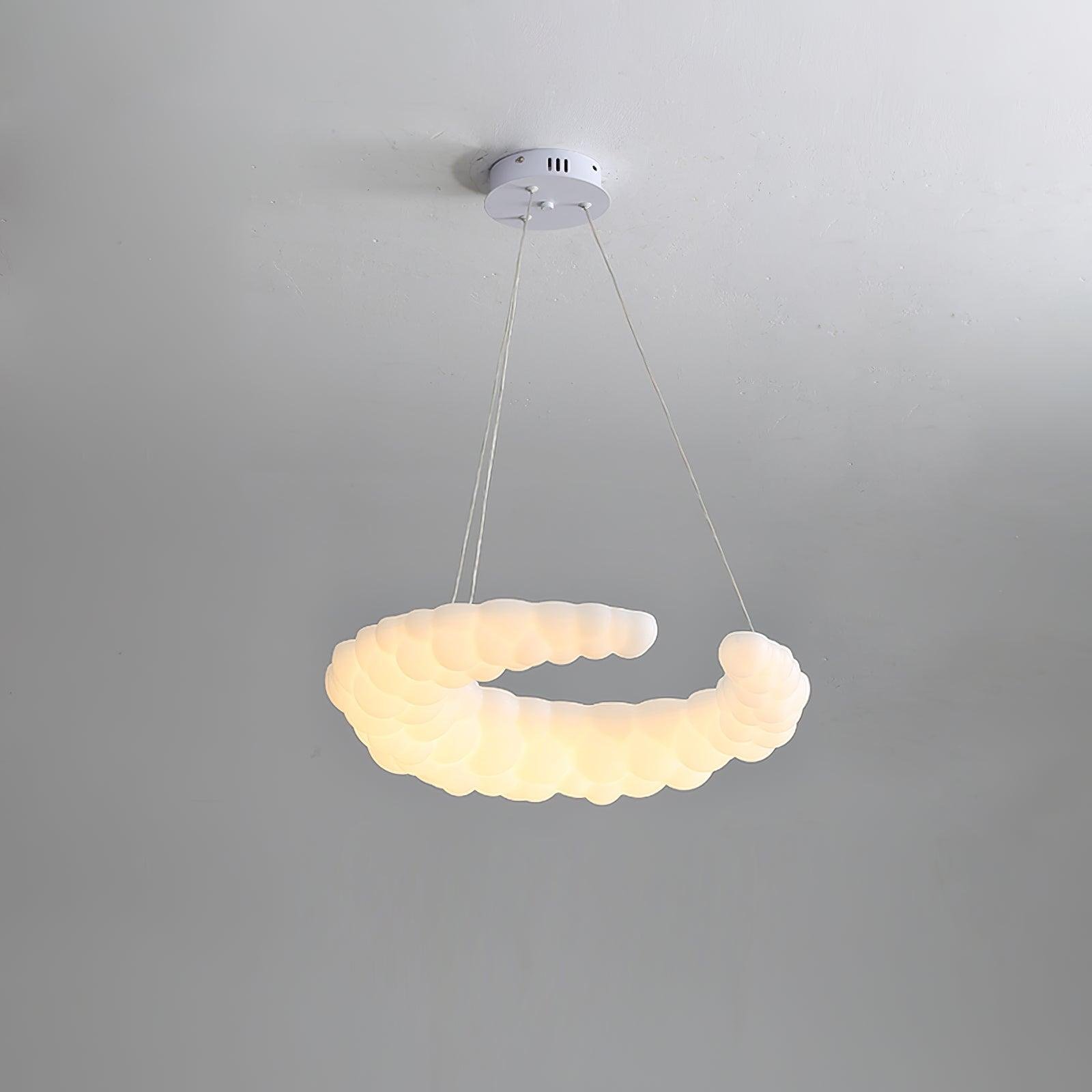 Avir Chandelier with Three-Color Changing Light in White, Diameter 27.5 inches x Height 5.9 inches (70cm x 15cm)