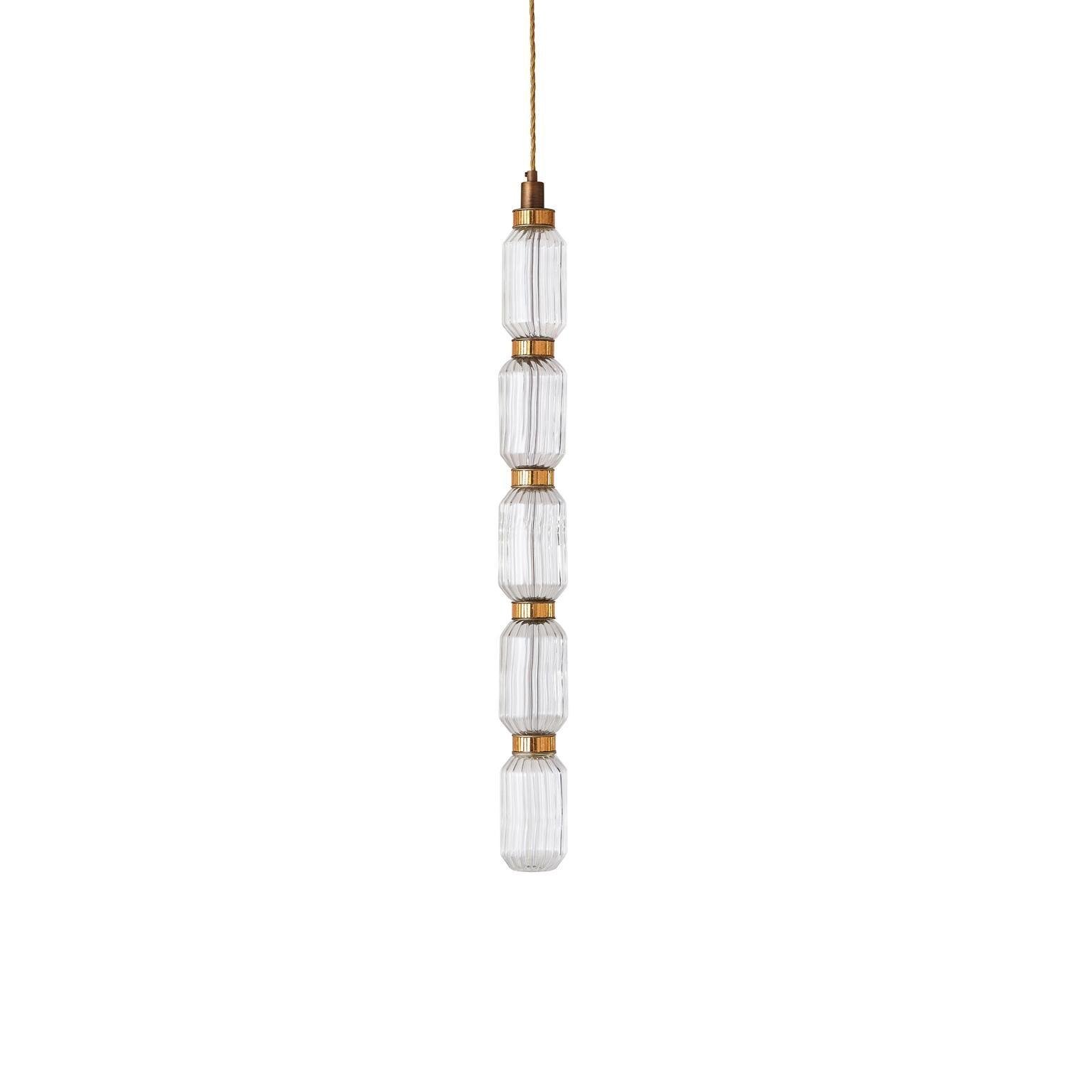 Ballet Pendant Lamp Model G: Clear, Cool Light - Diameter 3.5 inches x Height 35.4 inches (9cm x 90cm)