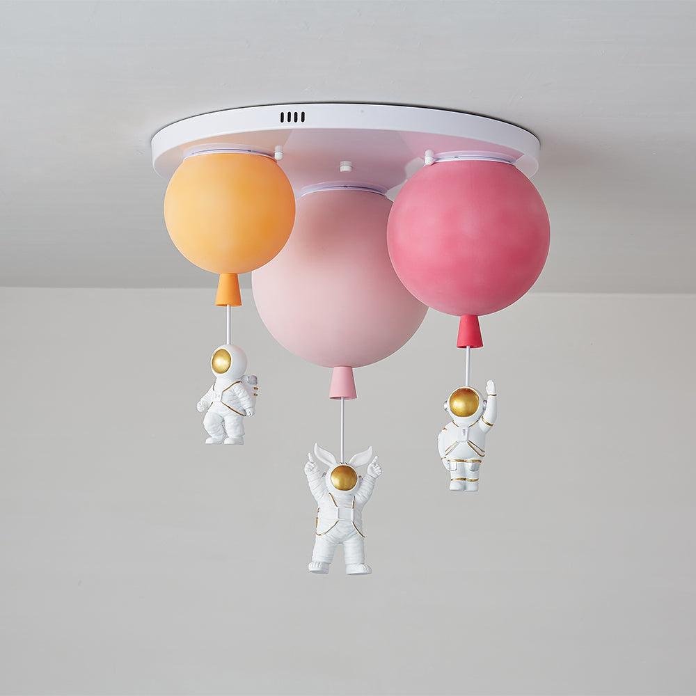 Frosted Balloon Combination Ceiling Lamp 3 heads ∅ 23.6″ , Dia 60cm , Model B (Red + pink + Orange)