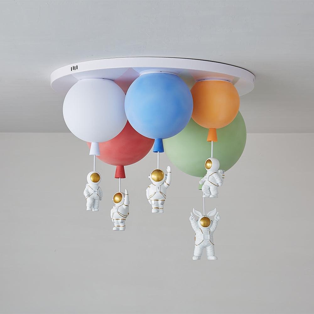 Frosted Balloon Combination Ceiling Lamp 5 heads ∅ 27.6″ , Dia 70cm , Model A (Orange + Red + Blue)