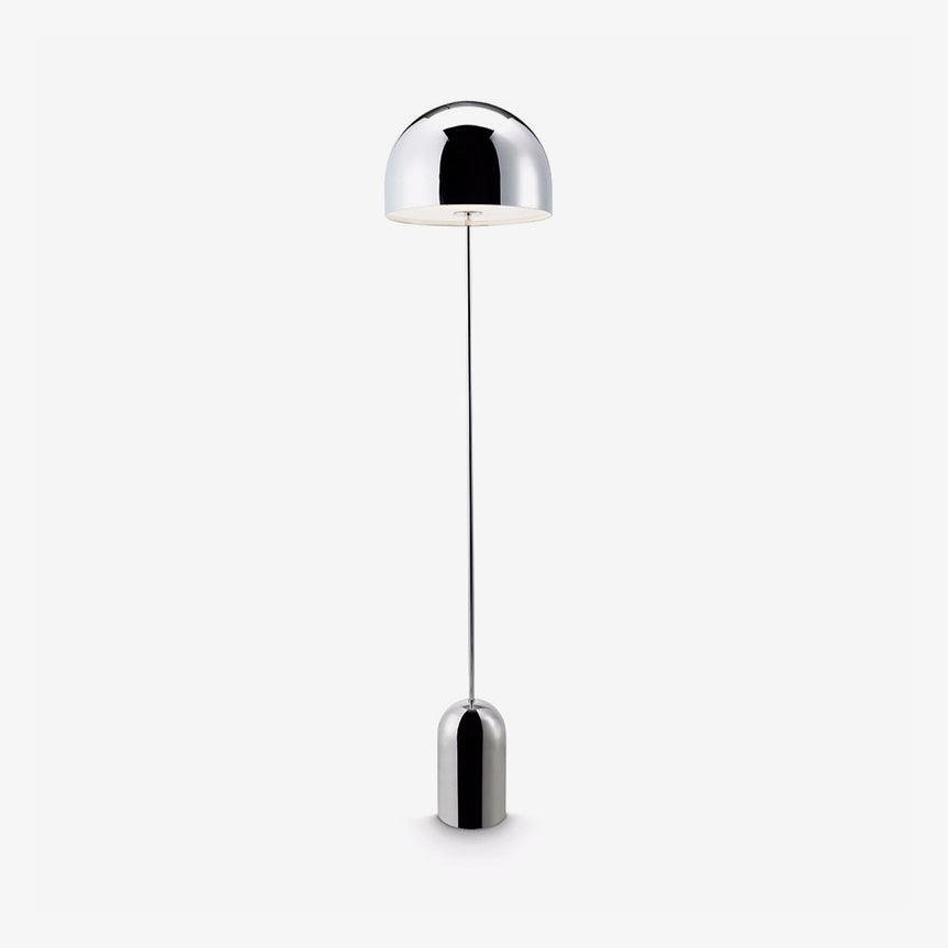 Bell Floor Lamp with Dimensions of 15.7″ Diameter x 66.9″ Height (40cm Dia x 170cm H), Featuring Chrome Finish and EU Plug.
