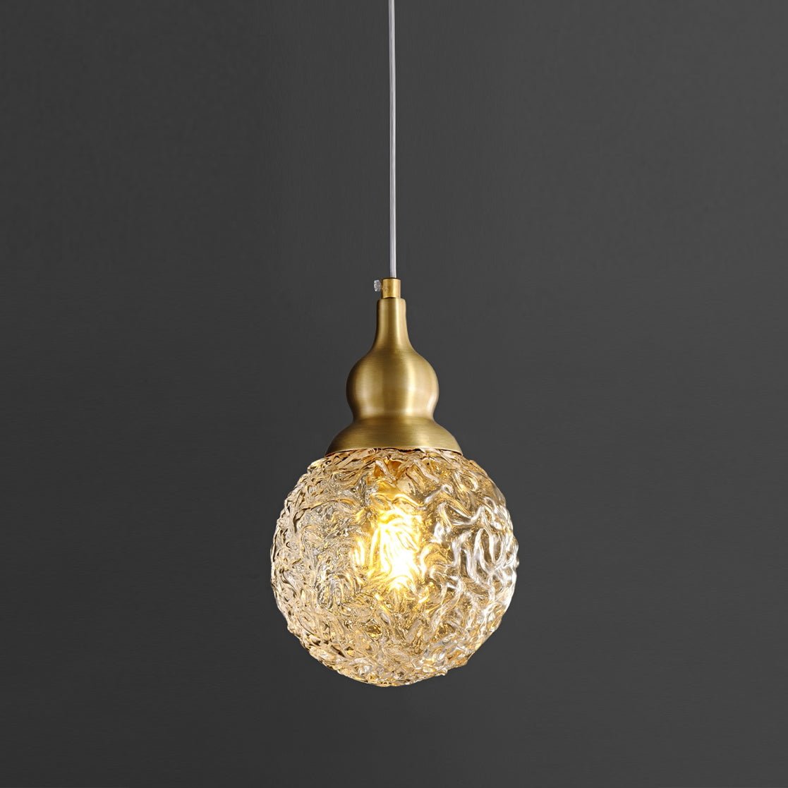 Bella Brass Pendant Light with 5.9-inch Diameter and 8.7-inch Height, or 15cm Diameter and 22cm Height, Opaque Brass Finish, Emitting Cool Light