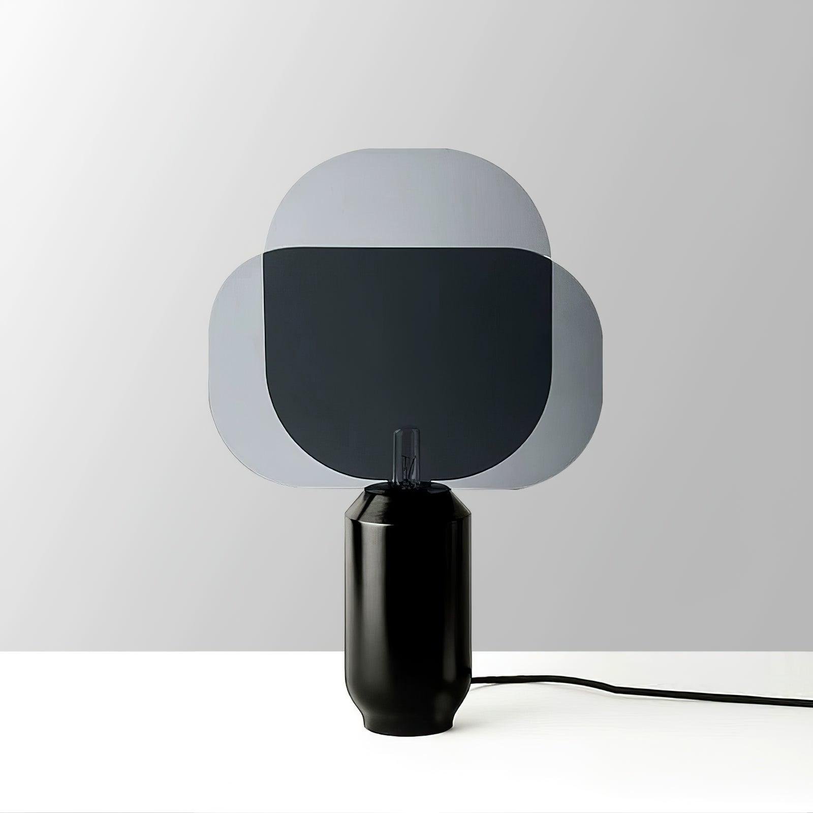 Bery Table Lamp - 13.7" Diameter x 20.4" Height (35cm x 52cm) - Black and Smoke Gray - Includes UK Plug