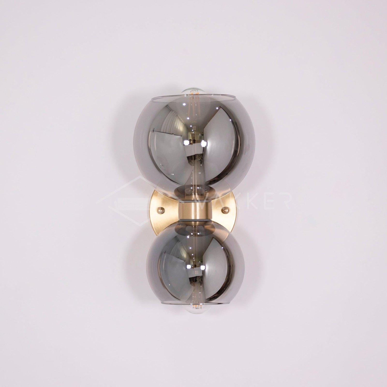 Satin Brass and Chrome Round Pearl Sconce, Diameter 5.9 Inches x Height 9.8 Inches (15cm x 25cm)