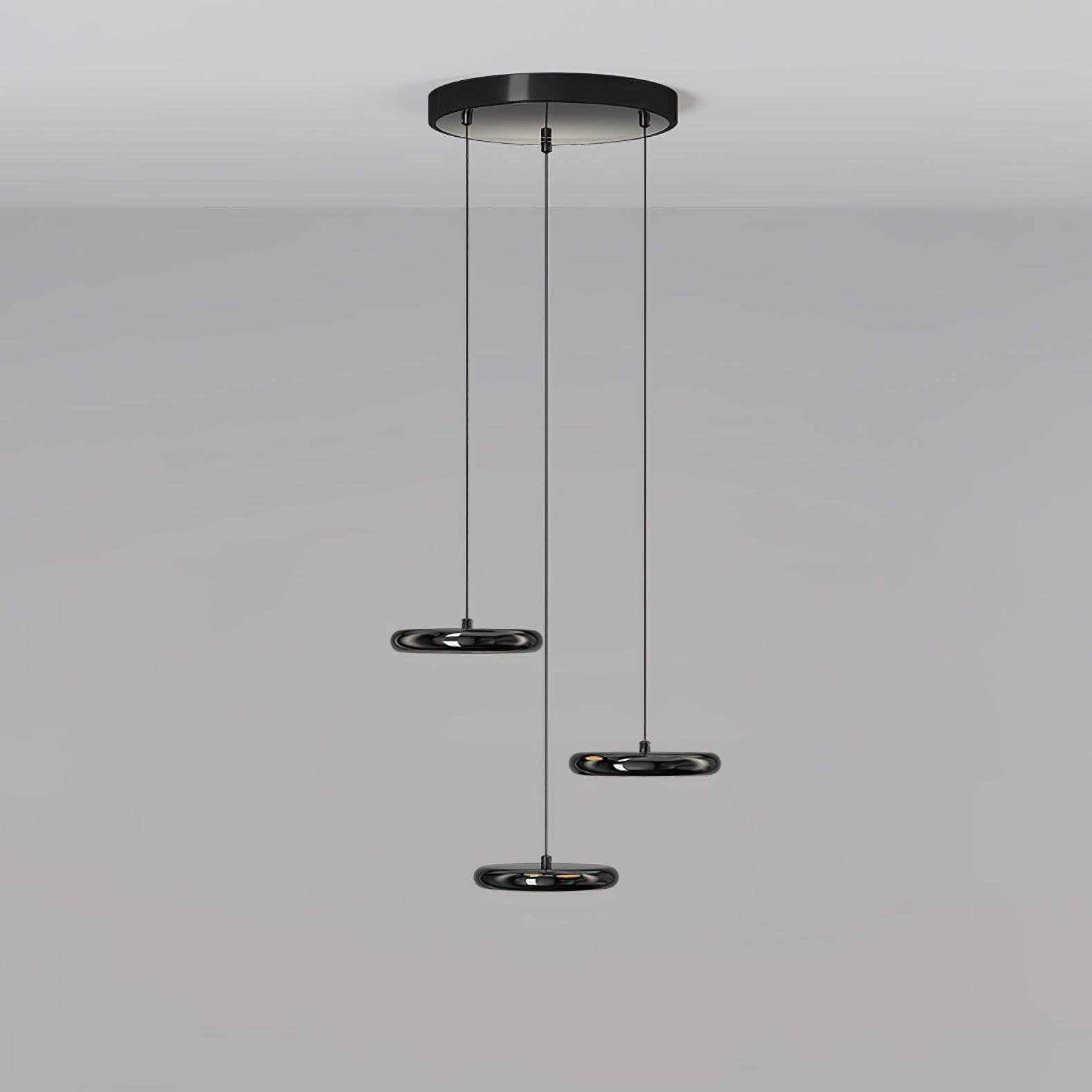 Black Bilancella Suspension Lamp - Cool Light, 18.5" Diameter x 59" Height (47cm Dia x 150cm H)