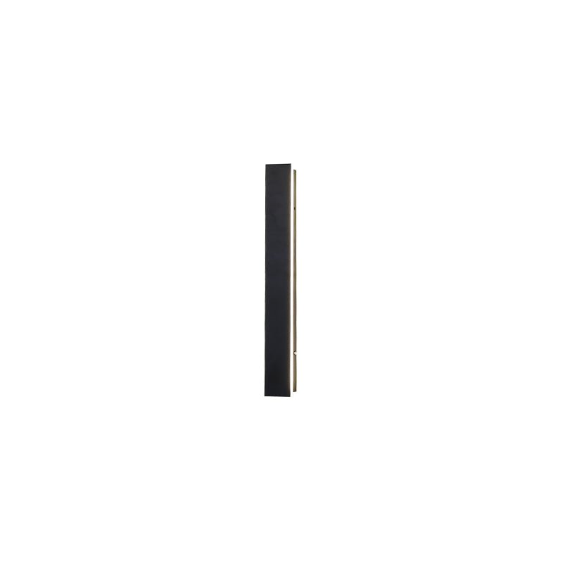 Black Outdoor Sconce featuring a Sleek Strip Design, 2-inch Diameter, and 15.7-inch Height (5cm Diameter, 40cm Height), in Black Color with Cool White Light.
