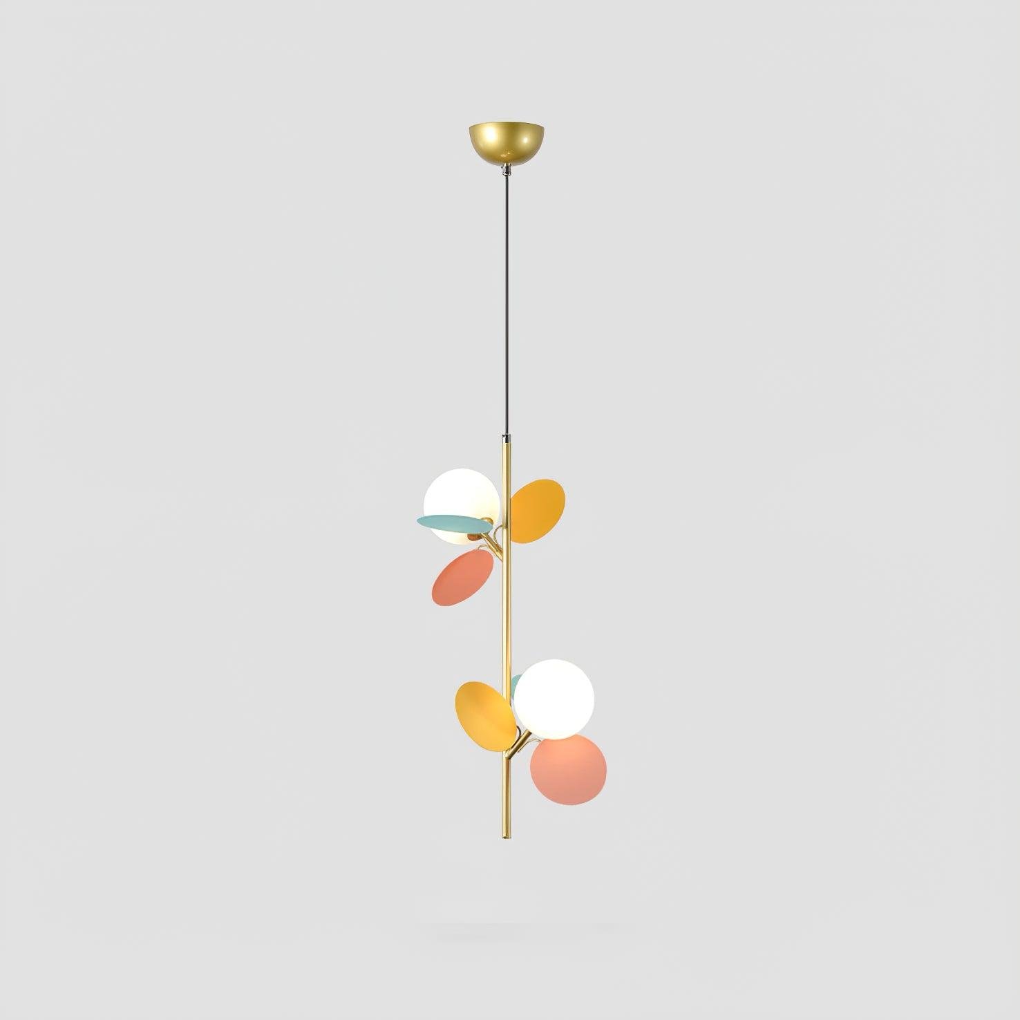 Blanca Pendant Light in Gold and Multicolor, measuring 7.9 inches in diameter and 20.5 inches in height (20cm x 52cm)