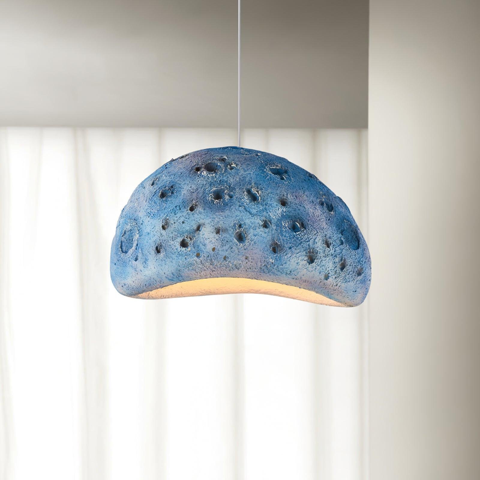 Blue Planet Pendant Lamp in Blue, with a diameter of 15.7 inches and a height of 7.9 inches (40cm x 20cm).