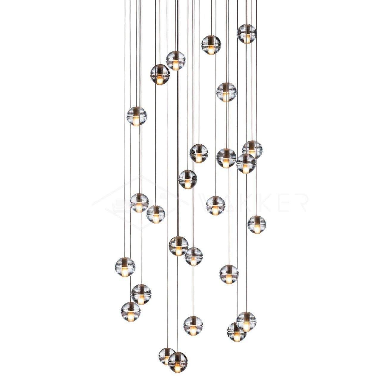 26-Head Square Canopy Round K9 Crystal Pendant Lamp