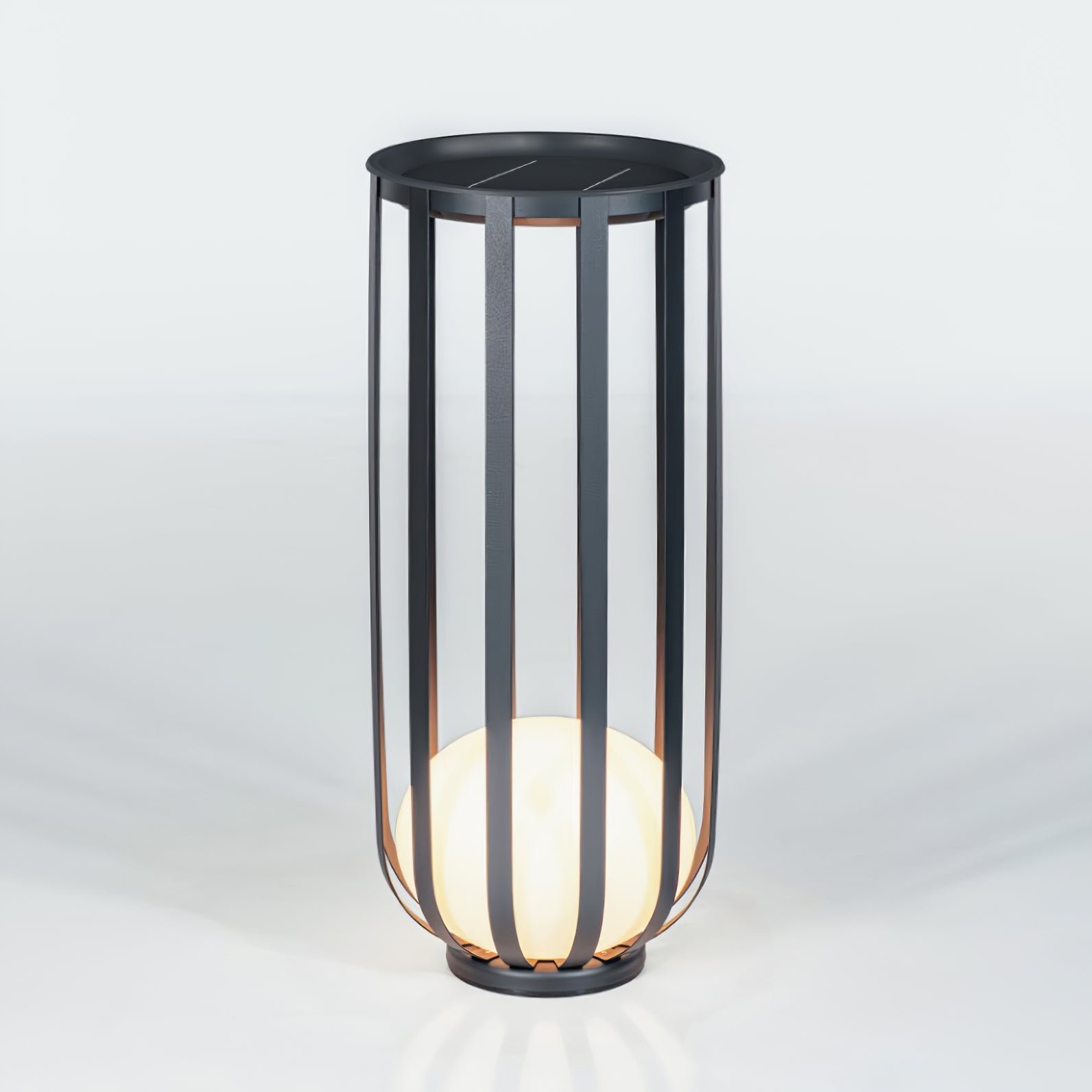 Outdoor Garden Lamp in Black with Cool Light, Diameter 15.4" x Height 37.4" (39cm x 95cm)
