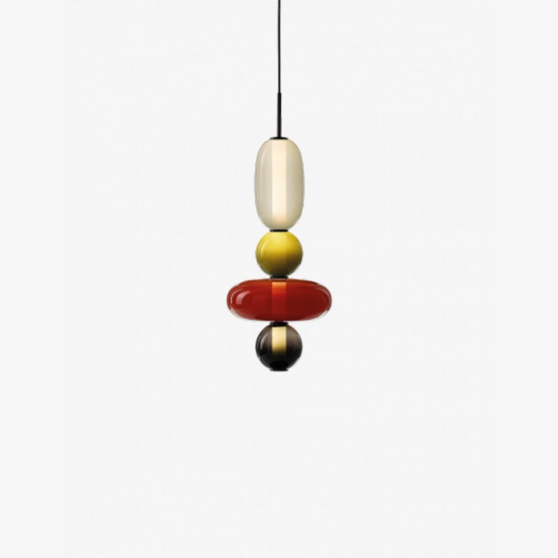 Cool Light Bubble Glass Pendant Light, Model E with a diameter of 7.1 inches and a height of 18.1 inches