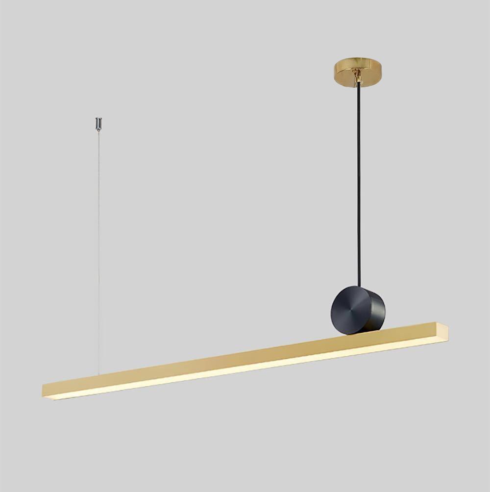 Luxury Cale Pendant Lamp - Dimensions: 46.5″ Length x 1.2″ Height (118cm x 13cm) - Polished Brass Finish - Cool White Light Color.