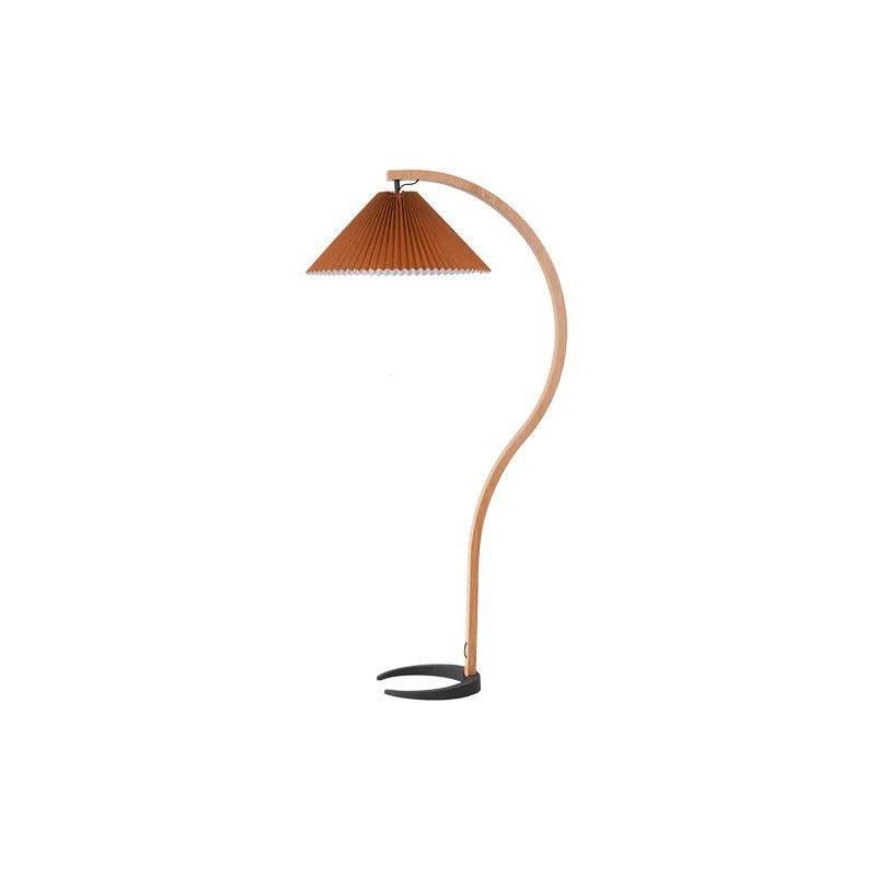Caprani Floor Lamp, 28.4 inch in diameter and 59 inches in height, made of beech wood and coffee finish, with a UK plug.