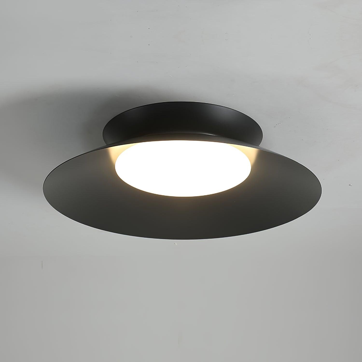 Black Cetra Ceiling Light in Cool Light with a Diameter of 26.8 inches and a Height of 6.5 inches (68cm x 16.5cm)