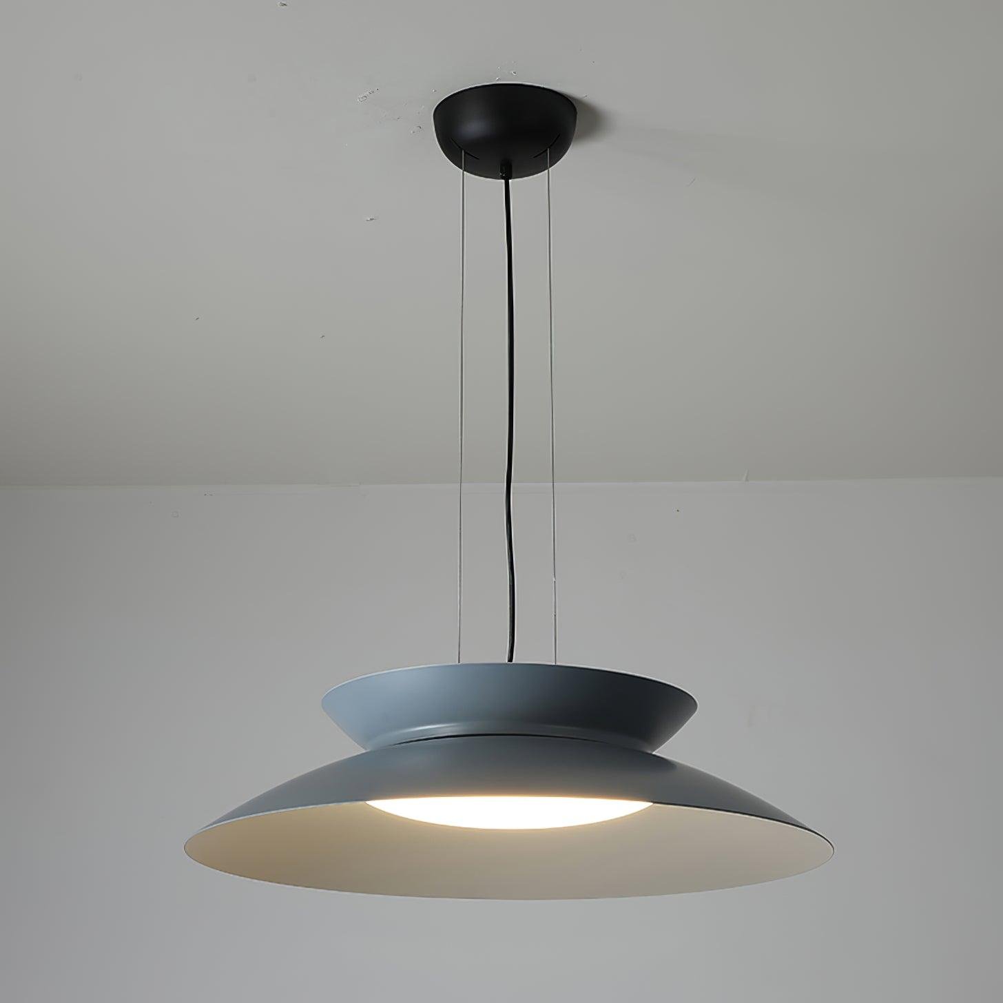 Cetra Pendant Light in Grey Blue, 26.8 inch (68cm) Diameter, 6.5 inch (16.5cm) Height, Cool Light Emission.