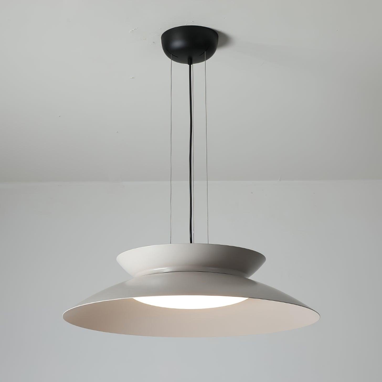 Cetra Pendant Light in White Gray with Cool Light, Diameter 26.8" x Height 6.5" (68cm x 16.5cm)