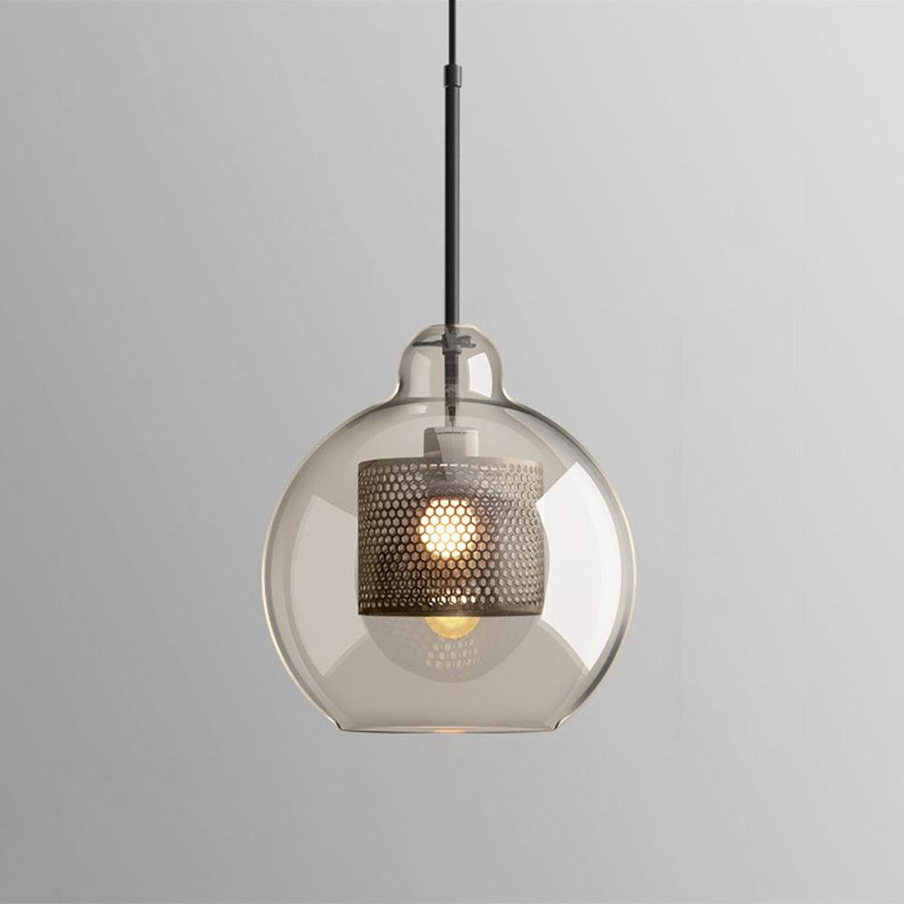 Chiswick Glass Pendant Light Pear in Black and Amber, with dimensions ∅ 9.8″ x H 11″ (Dia 25cm x H 28cm)