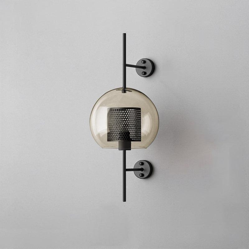 Black Clear Chiswick Glass Wall Light with Measurements of Diameter 9.8" and Height 22.8", or Diameter 25cm and Height 58cm