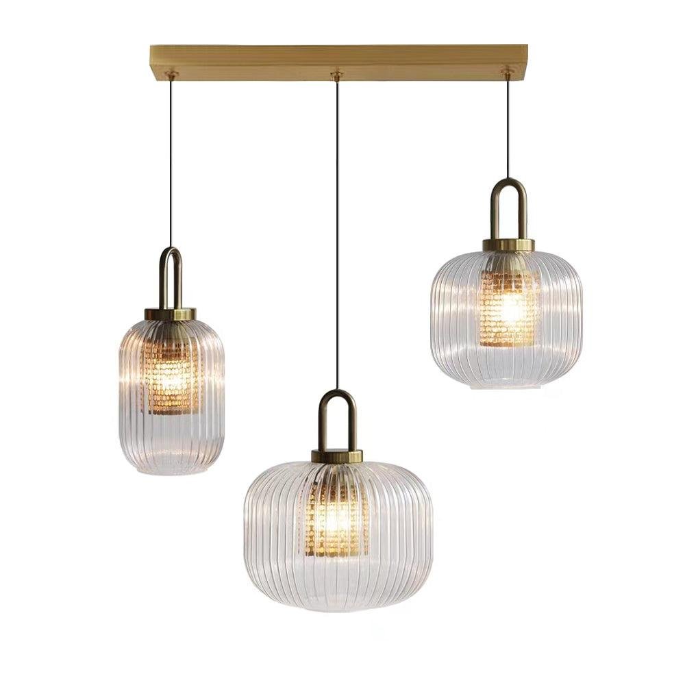Covent Pendant Light 3 head combination , Gold+Clear
