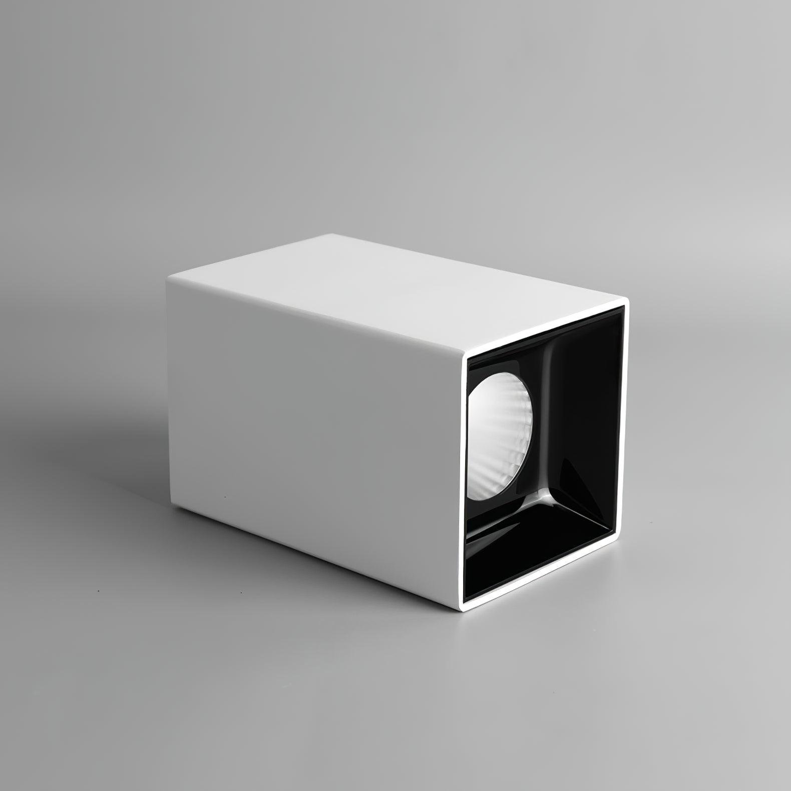 10 Cube Spotlights Set in White with Cool Light, Dimensions: 3" Diameter x 3.7" Height