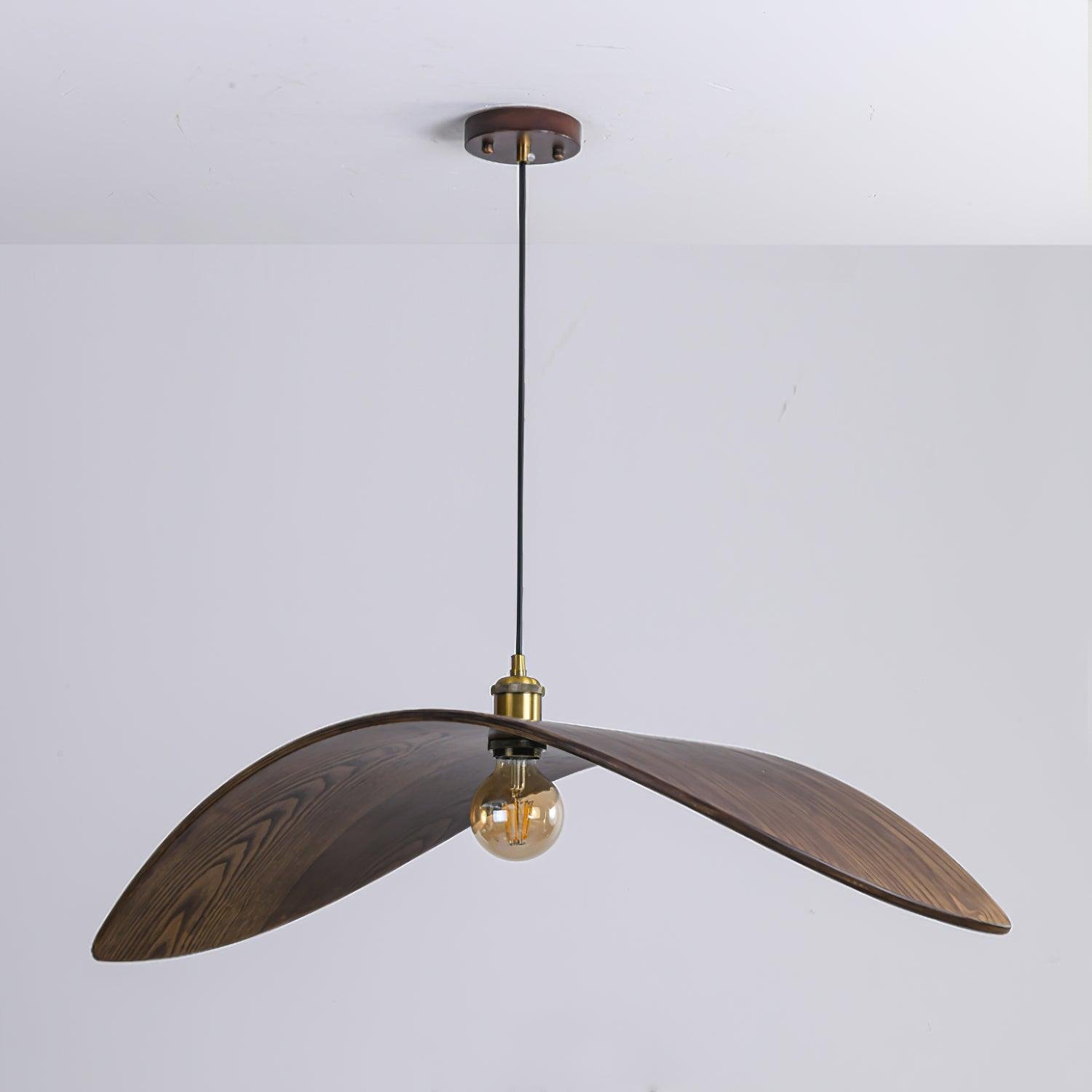 Curve Wooden Pendant Lamp L 23.6″ x H 8.3″ , L 60cm x H 21cm , Wooden