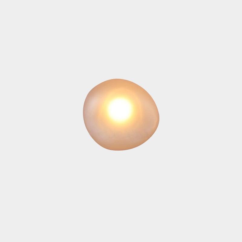 Pebble Wall Lamp Model D: Amber, Cool Light - Diameter 7.8 inches x Height 8.6 inches (20cm x 22cm)