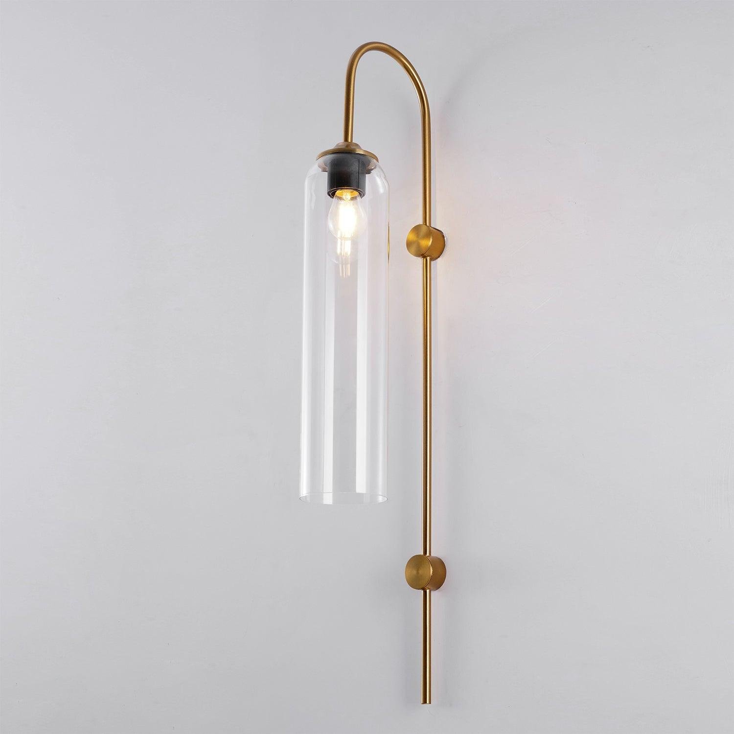 Modern Glass Wall Lamp W 18cm x H 80cm*2 , Gold , Clear