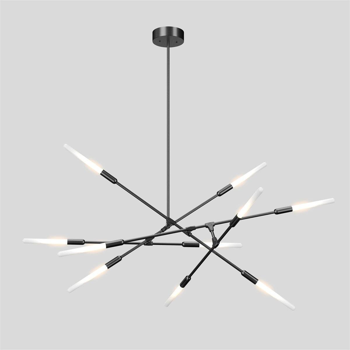 Black Dawn Chandeliers with 10heads in a Horizontal Design, measuring ∅ 59.1″ x H 31.5″