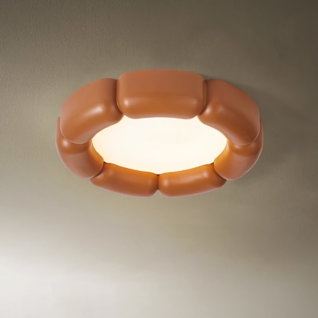 Deco Ceiling Lamp ∅ 21.6″ x H 3.9″ , Dia 55cm x H 10cm , Orange , Cool White