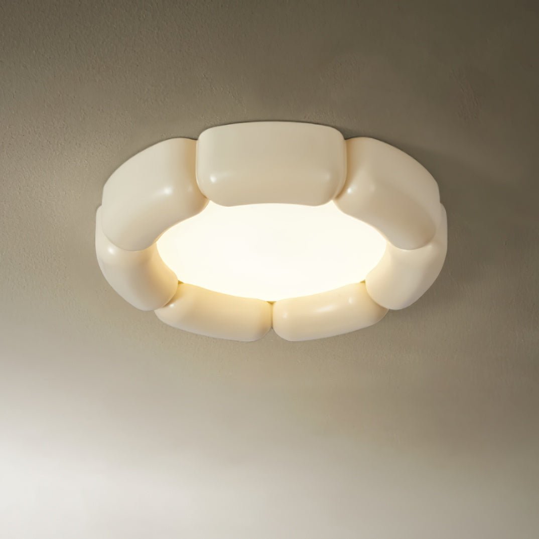 Deco Ceiling Lamp ∅ 21.6″ x H 3.9″ , Dia 55cm x H 10cm , Beige , Cool White