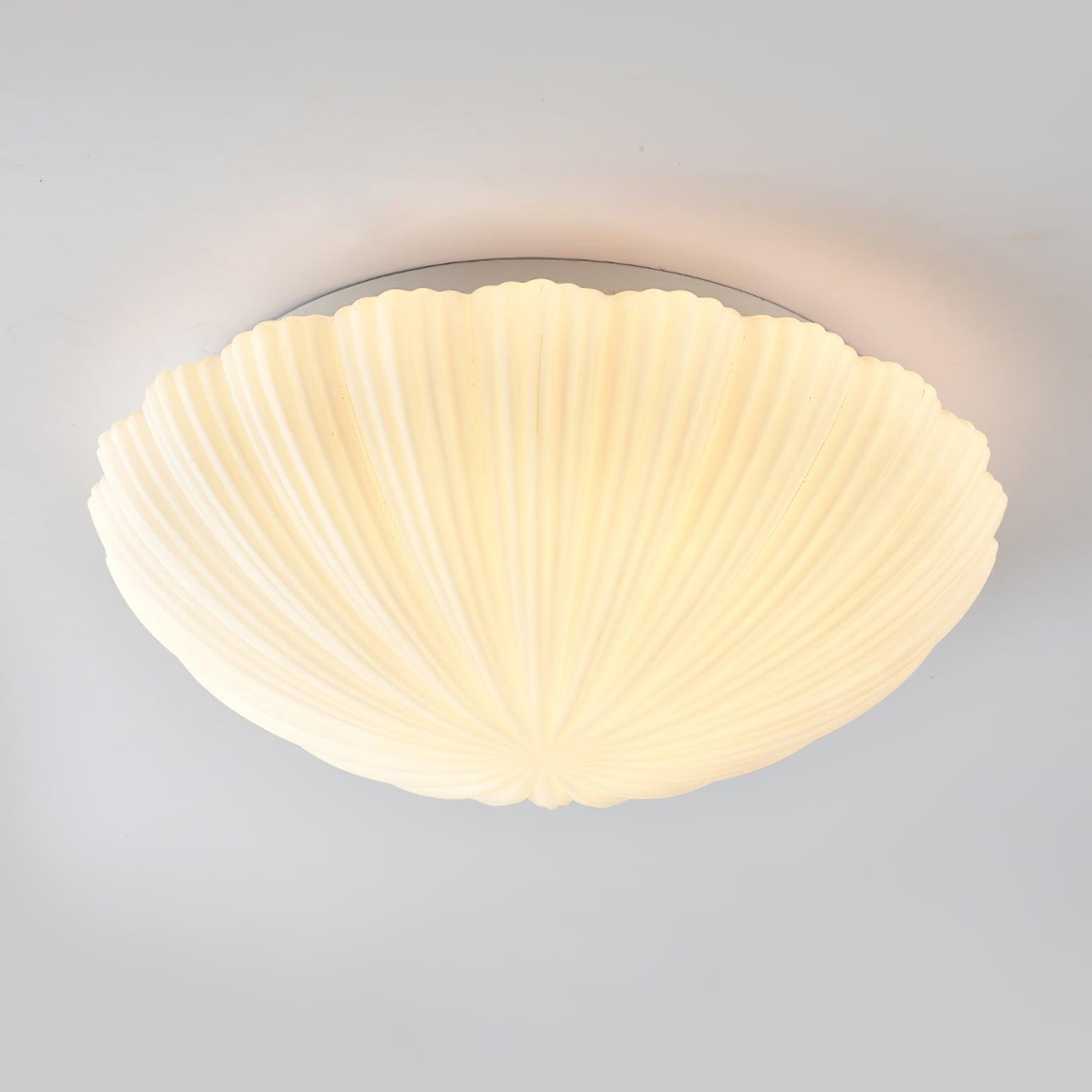 Devan Seashell Ceiling Lamp ∅ 13.8″ x H 5.9″ , Dia 35cm x H 15cm , White , Cool Light